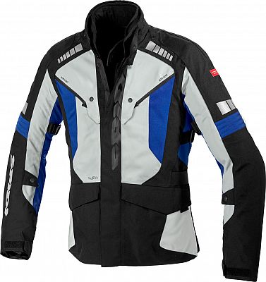 Spidi Outlander, Textiljacke H2Out - Hellgrau/Schwarz/Blau - XXL von Spidi