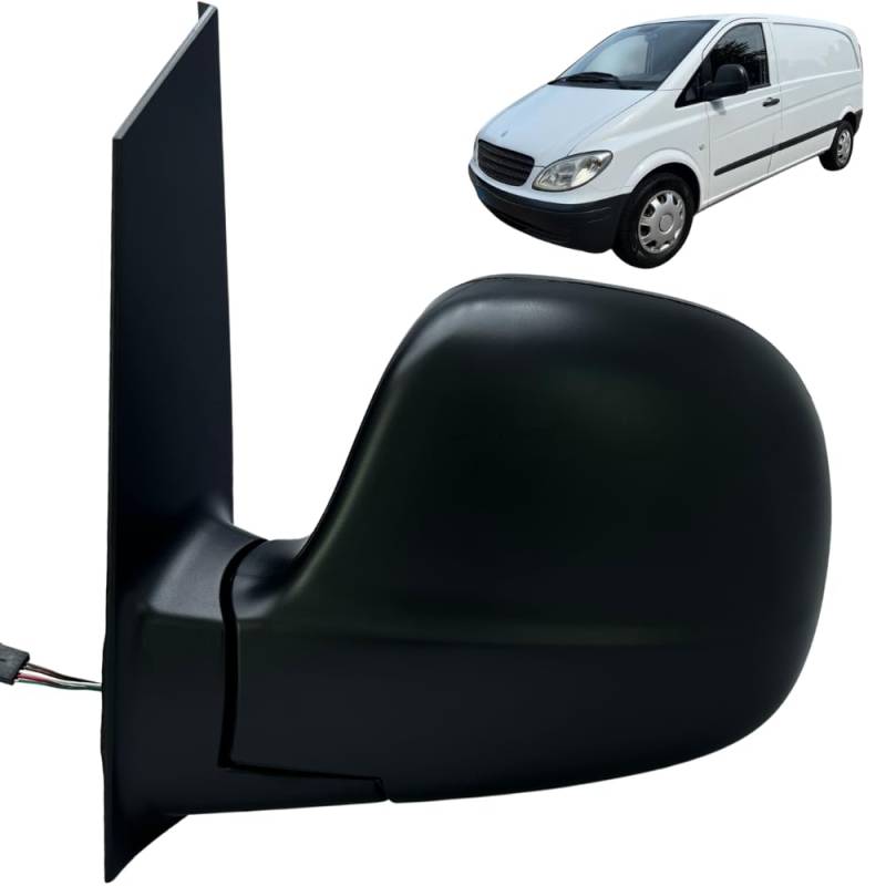 Spieg Links Außenspiegel Ersatz für Mercedes Vito W639 2003-2010 Elektrisch Verstellbar, Beheizt, Manuell Einklappbar, Schwarz, 5 Kabel (Fahrerseite) von Spieg rear view mirrors