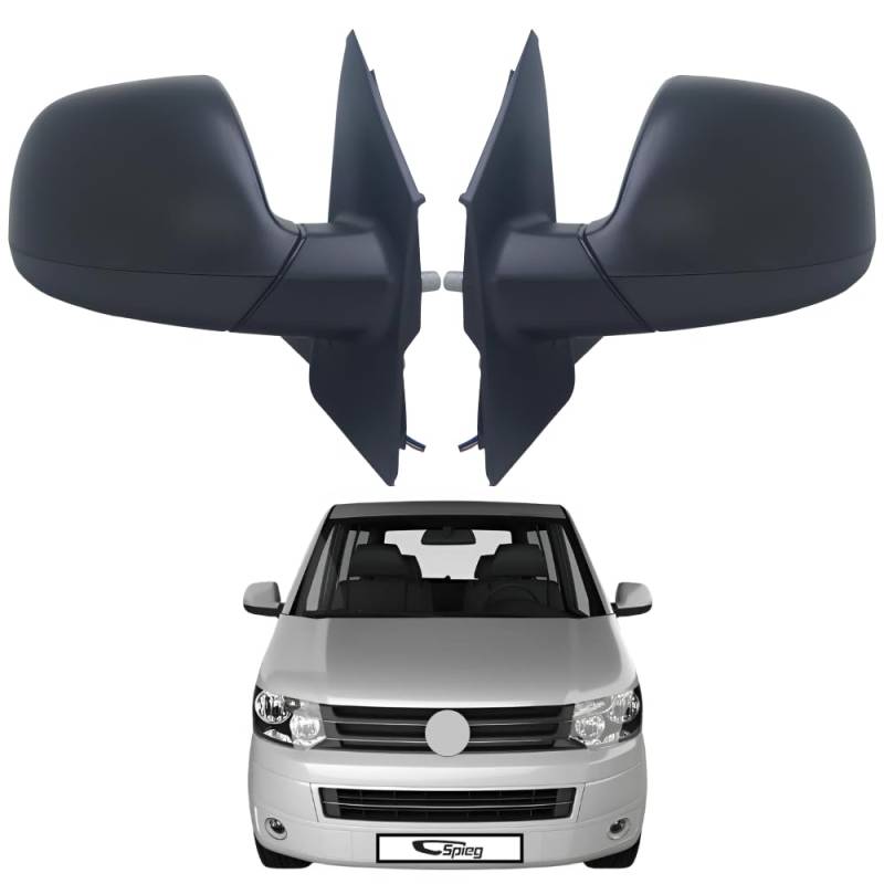 Spieg Paar Außenspiegeln Ersatz für VW Transporter T5 | Multivan V 2010-2015 Elektrisch Verstellbar, Beheizt, Manuell Einklappbar, Schwarz (Fahrerseite&Beifahrerseite) von Spieg rear view mirrors