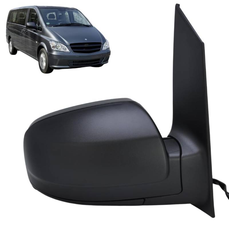 Spieg Rechts Außenspiegel Ersatz für Mercedes Vito W639 2011-2014 Elektrisch Verstellbar, Beheizt, Manuell Einklappbar, Schwarz, 5 Kabel (Beifahrerseite) von Spieg rear view mirrors