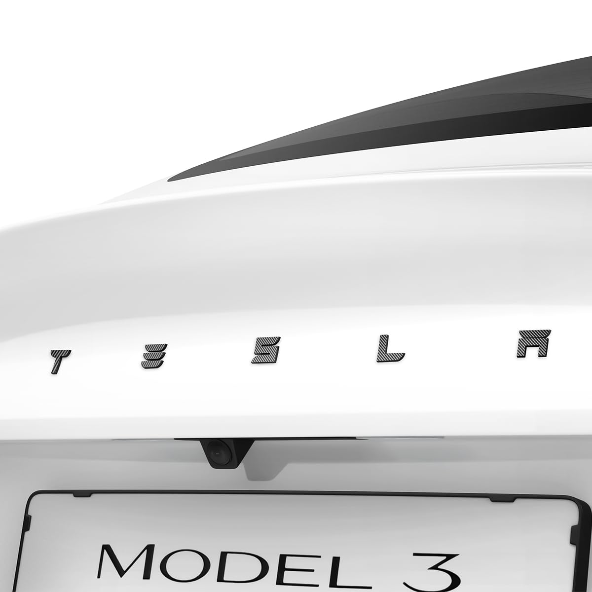 Spigen Tesla Model 3 Highland 2024 Hinteres Emblem Logo Aufkleber, Perfekte Anpassung und Abdeckung, Einfache Installation, Kompatibel mit Tesla Model 3 Highland 2024 Zubehör - Carbon von Spigen