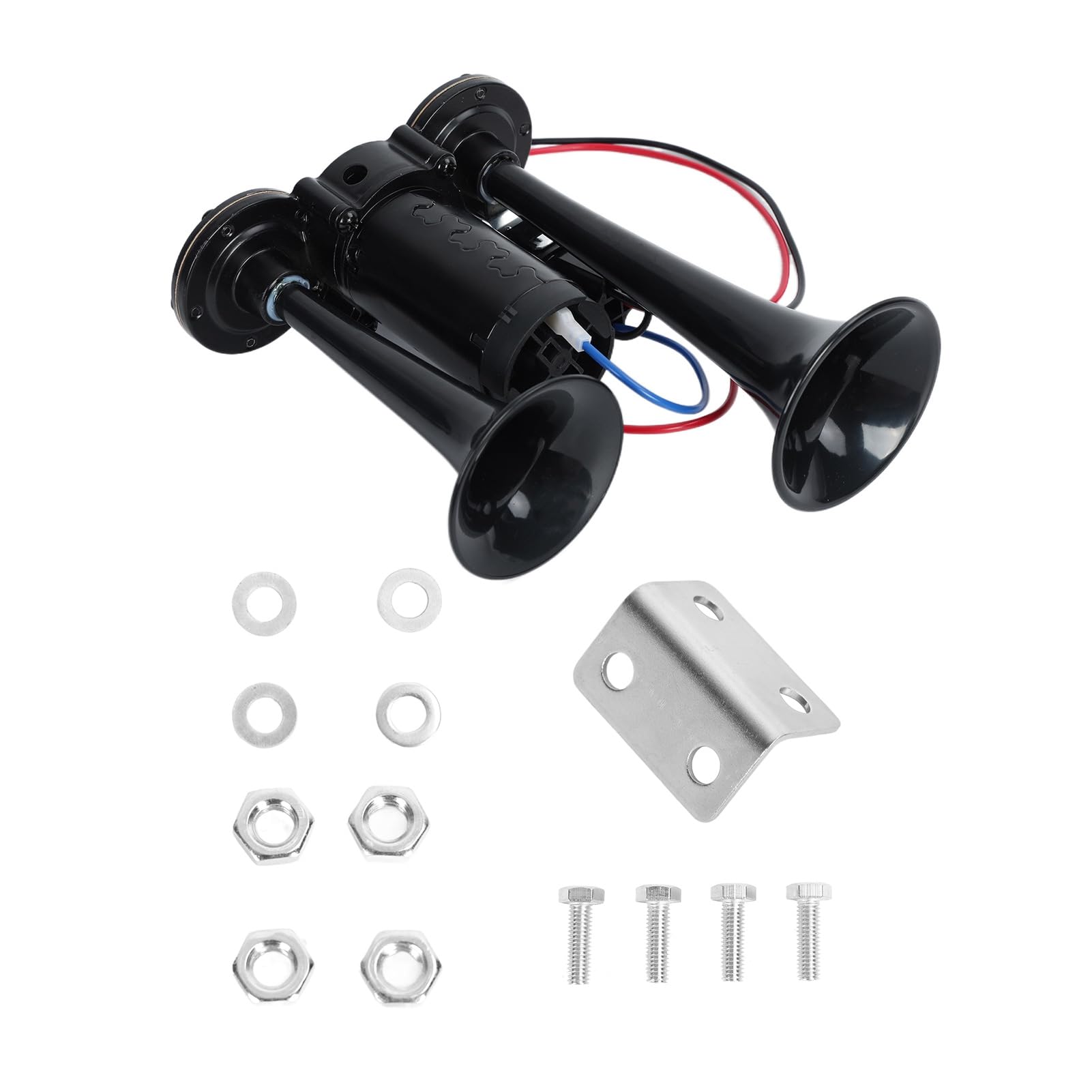 Lufthupe, 12 V, 600 dB, super laute Autohupe mit Kompressor, Dual-Trompete, Lufthupen für LKW, Zug, Auto, Van, Schwarz (12 V) von SpirWoRchlan