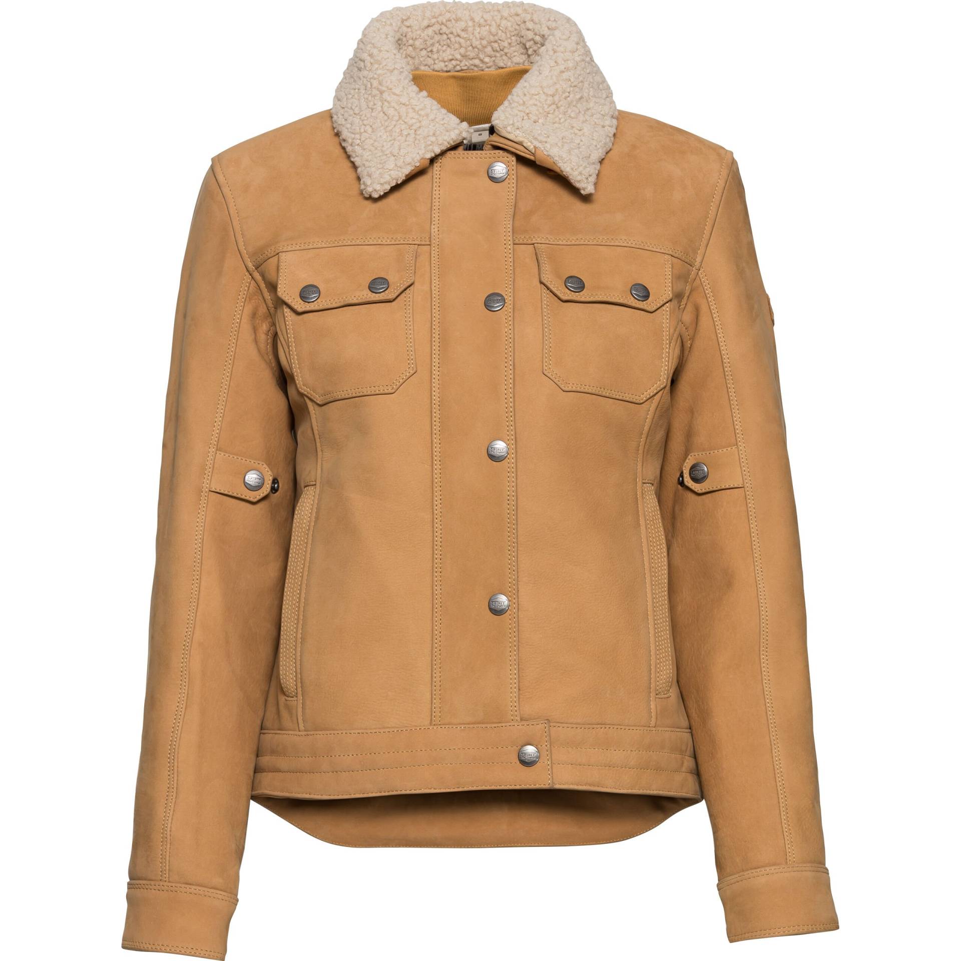 Spirit Motors Brave Ebony Damen Lederjacke beige L Damen von Spirit Motors