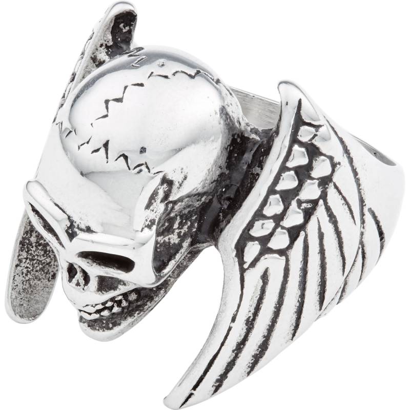 Spirit Motors Edelstahlring "Winged Skull" silber 20 von Spirit Motors