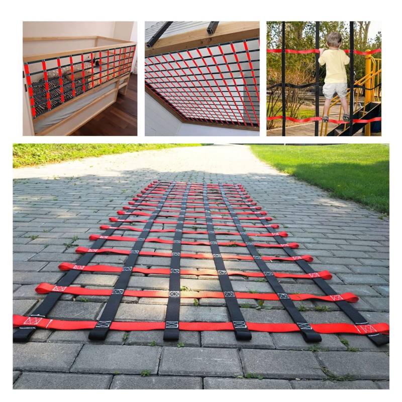 BarnlastnäT,Benutzerdefinierte Nähe Schaukeln für Backyard Dschungel Gym Strickleiter für Baumhaus Mähdrescher Nähe Kleidungsweg Ninja Slackline Play Web Näte,Außenhindernisplatz (Größe: von Splenlife