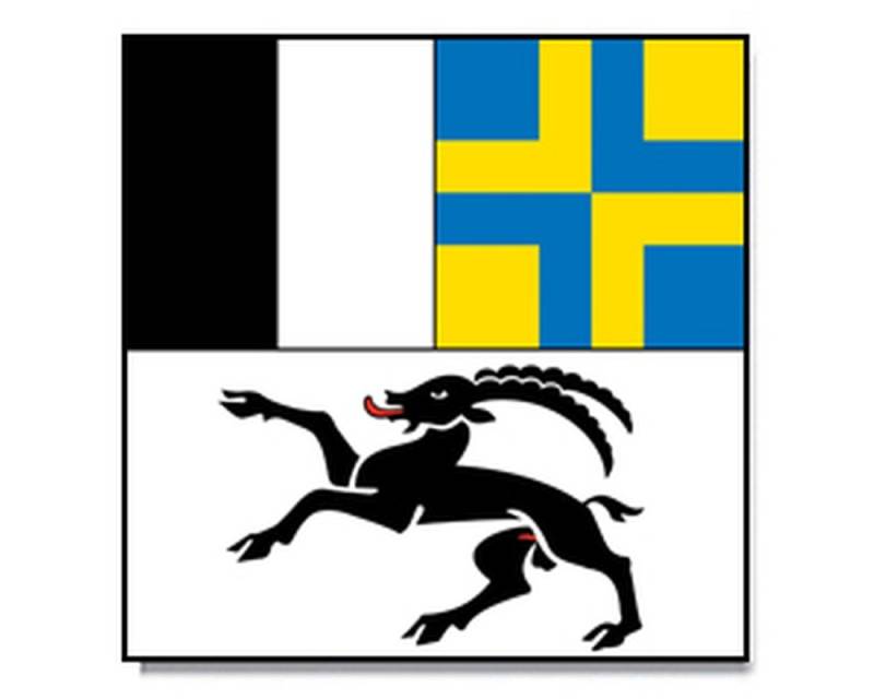 sportfanshop24 Flagge/Fahne GRAUBÜNDEN Schweizer Kanton Schweiz Staatsflagge/Landesflagge/Hissflagge mit Ösen 90x90 cm, sehr Gute Qualität von Sportfanshop24