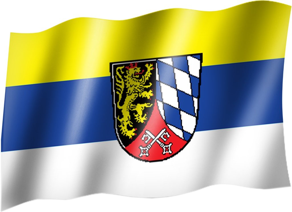 Flagge/Fahne OBERPFALZ Staatsflagge/Landesflagge/Hissflagge mit Ösen 150x90 cm, sehr gute Qualität von Sportfanshop24