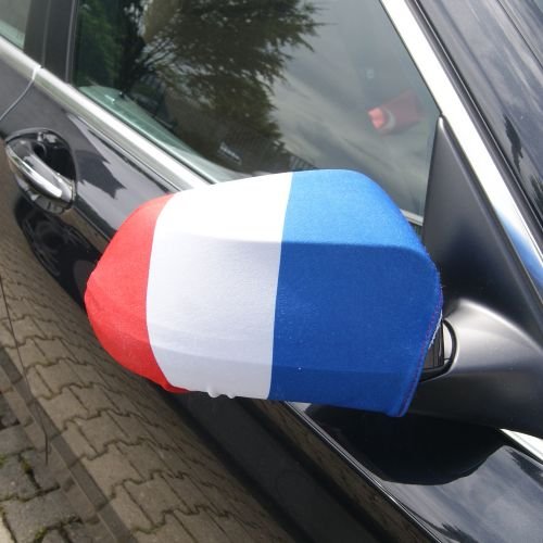 sportfanshop24 Spiegelflagge/Spiegelfahne Frankreich 1 Paar, Auto/PKW Rückspiegel/Autospiegel Fahne/Flagge/Überzug/Socke Spiegelsocken von Sportfanshop24