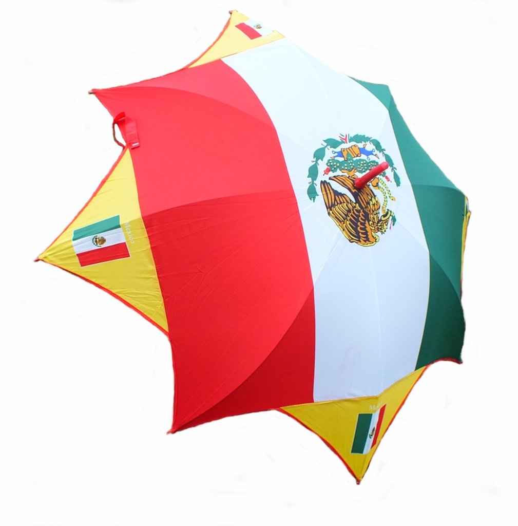 Stockschirm/Regenschirm/Sonnenschirm/Schirm mit Flaggenmotiv MEXIKO/MEXICO von Sportfanshop24