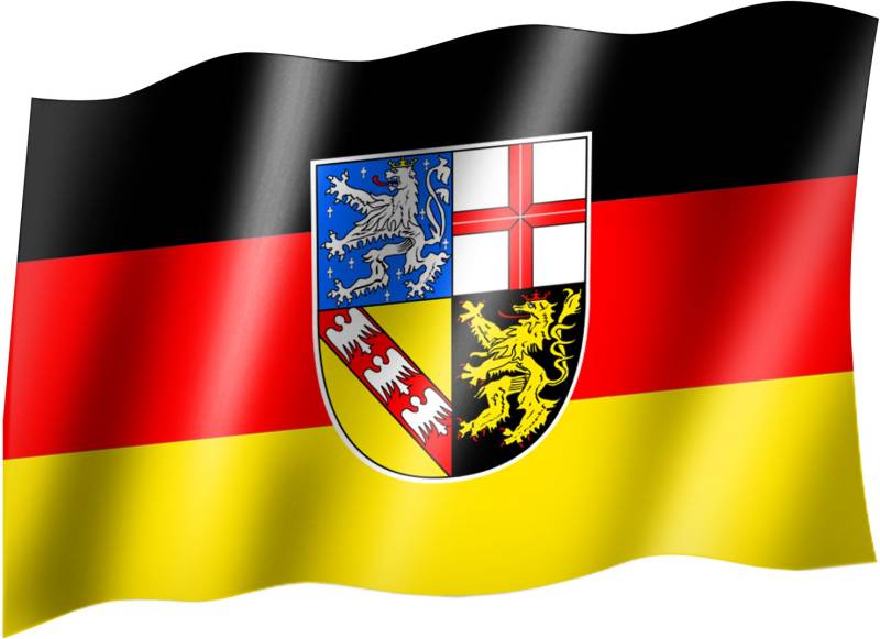 sportfanshop24 Flagge/Fahne Saarland Staatsflagge/Landesflagge/Hissflagge mit Ösen 150x90 cm, sehr Gute Qualität von Sportfanshop24