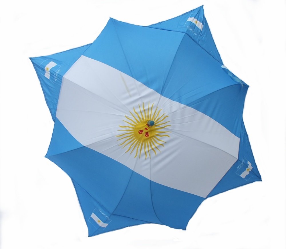 sportfanshop24 Stockschirm/Regenschirm/Sonnenschirm/Schirm mit Flaggenmotiv ARGENTINIEN von Sportfanshop24