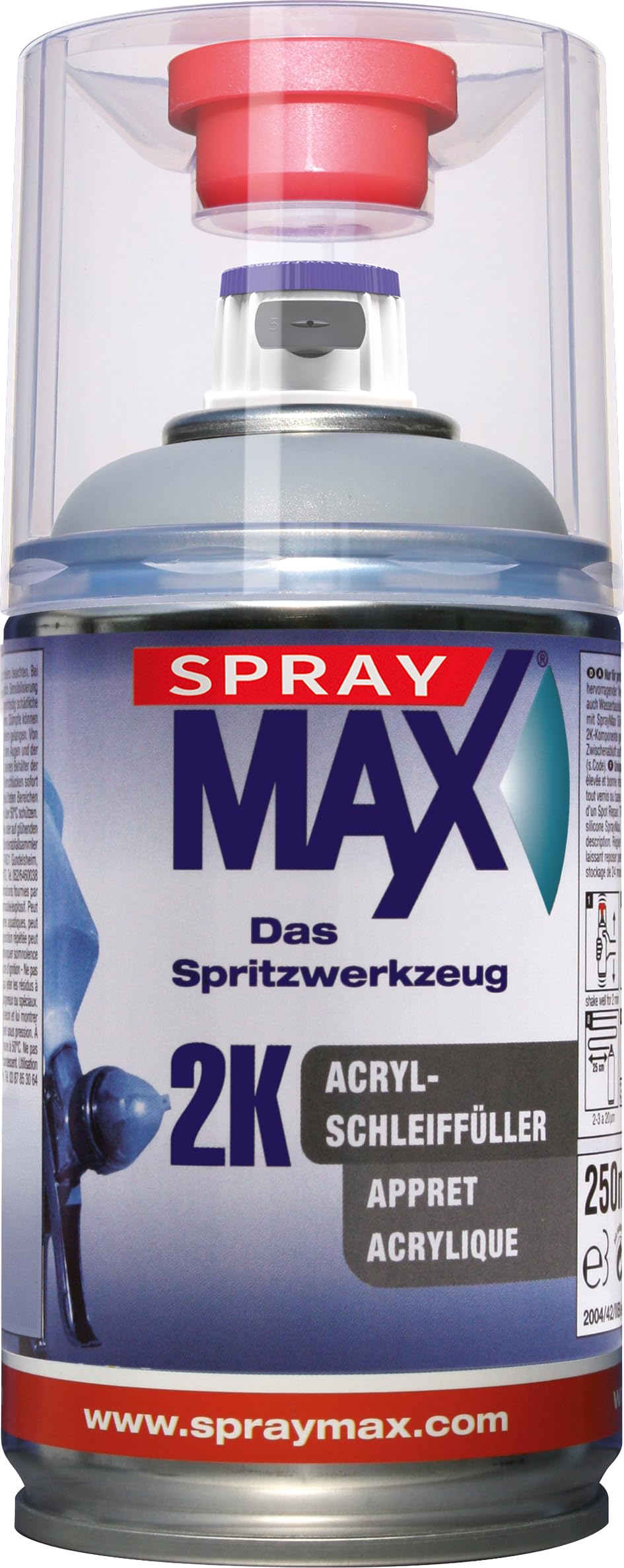 Spray Max - 2K Acrylfüller grau Spray (250ml) von Spray Max