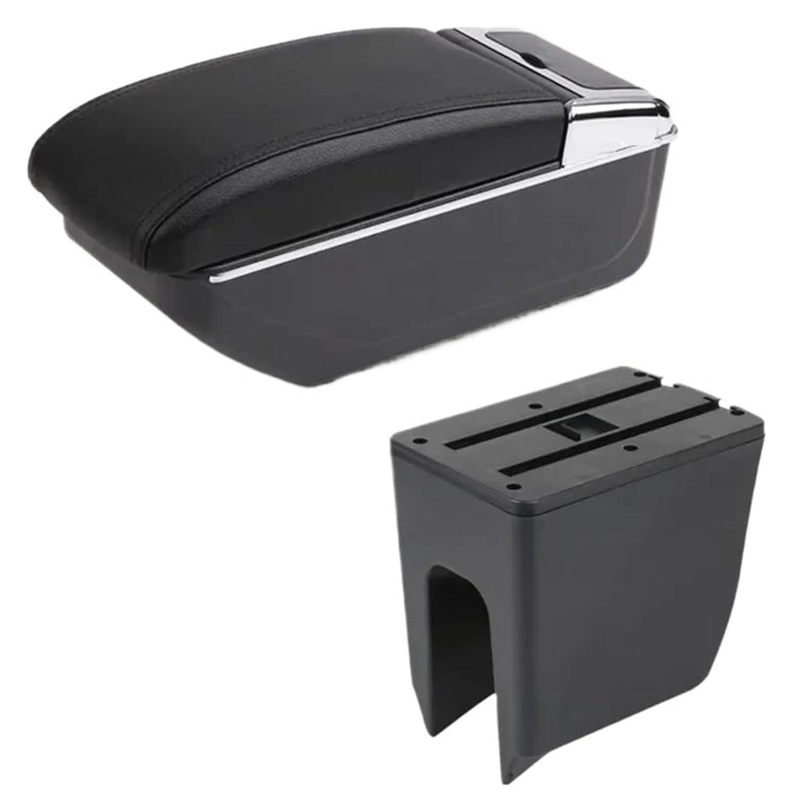 Auto Mittelkonsolen Armlehnen Für D&acia Für Spring Armlehnenbox Auto Armlehnenbox Center Storage Box USB-Ladeautoarmlehnen(B1 Black Line No Usb) von Spring talks