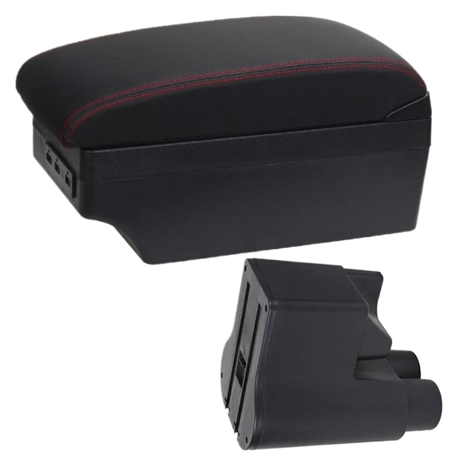 Auto Mittelkonsolen Armlehnen Für Daihatsu Für Sirion Für Materia 2007-2015 Auto Armlehnenbox Zentraler Speicherinhalt Auto Armlehnen Speicher USB Aufladung(A2 Black Red Line 7 Usb) von Spring talks