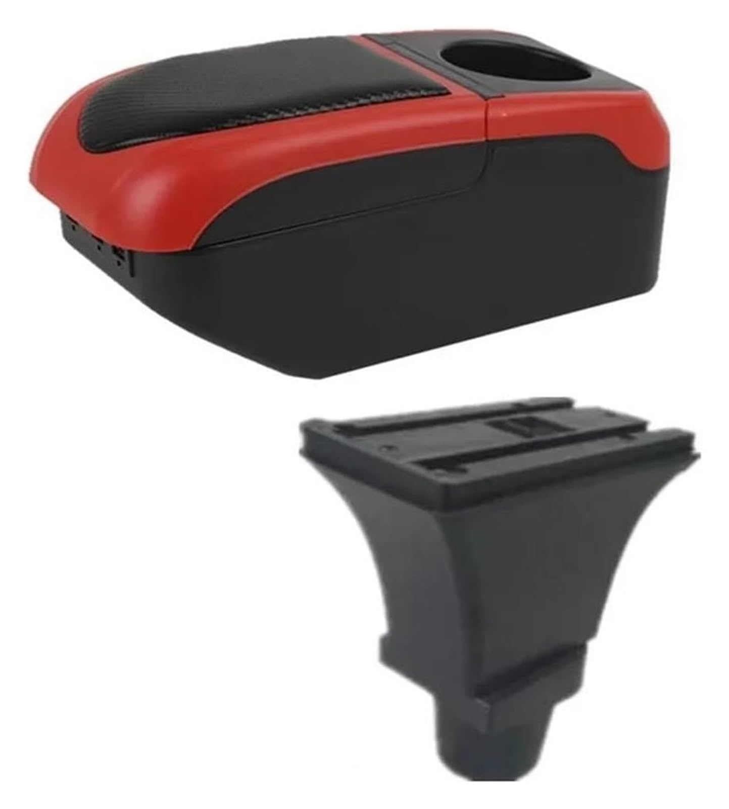 Auto Mittelkonsolen Armlehnen Für F&iat 500 Mittelkonsole Aufbewahrungsbox Auto Armlehnenbox Innenraum Nachrüst-Center Aufbewahrungsbox(Black-red 6usb) von Spring talks