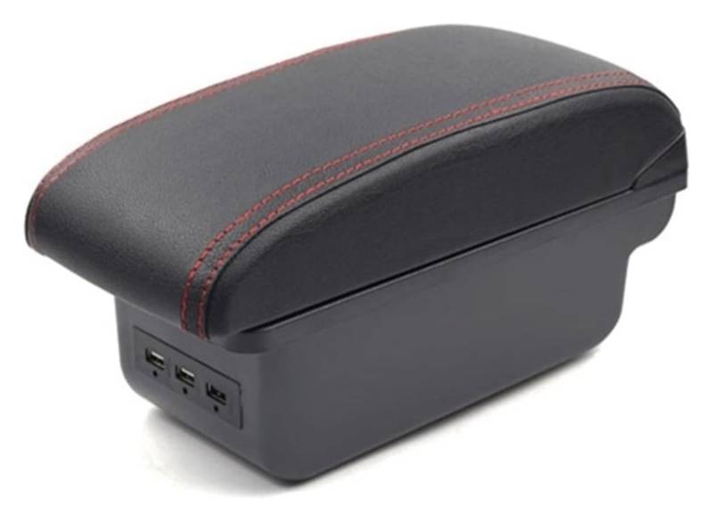 Auto Mittelkonsolen Armlehnen Für Kia Für Spectra 2010-2018 Auto Armlehne Usb-schnittstelle Arm Rest Aufstieg Lagerung Box Center Konsole(D Red) von Spring talks