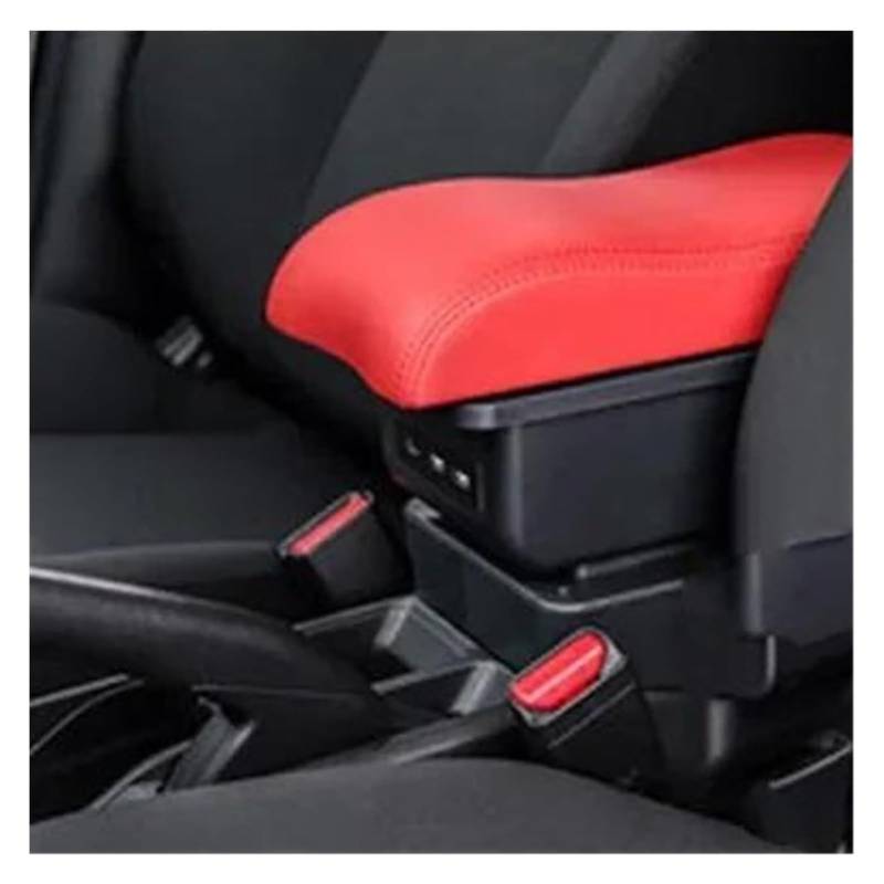 Auto Mittelkonsolen Armlehnen Für Peugeot 206 Armlehnenbox Autoarmlehnenbox Zentrale Aufbewahrungsbox Mit USB-Autoarmlehnen(B Red 3 Usb) von Spring talks