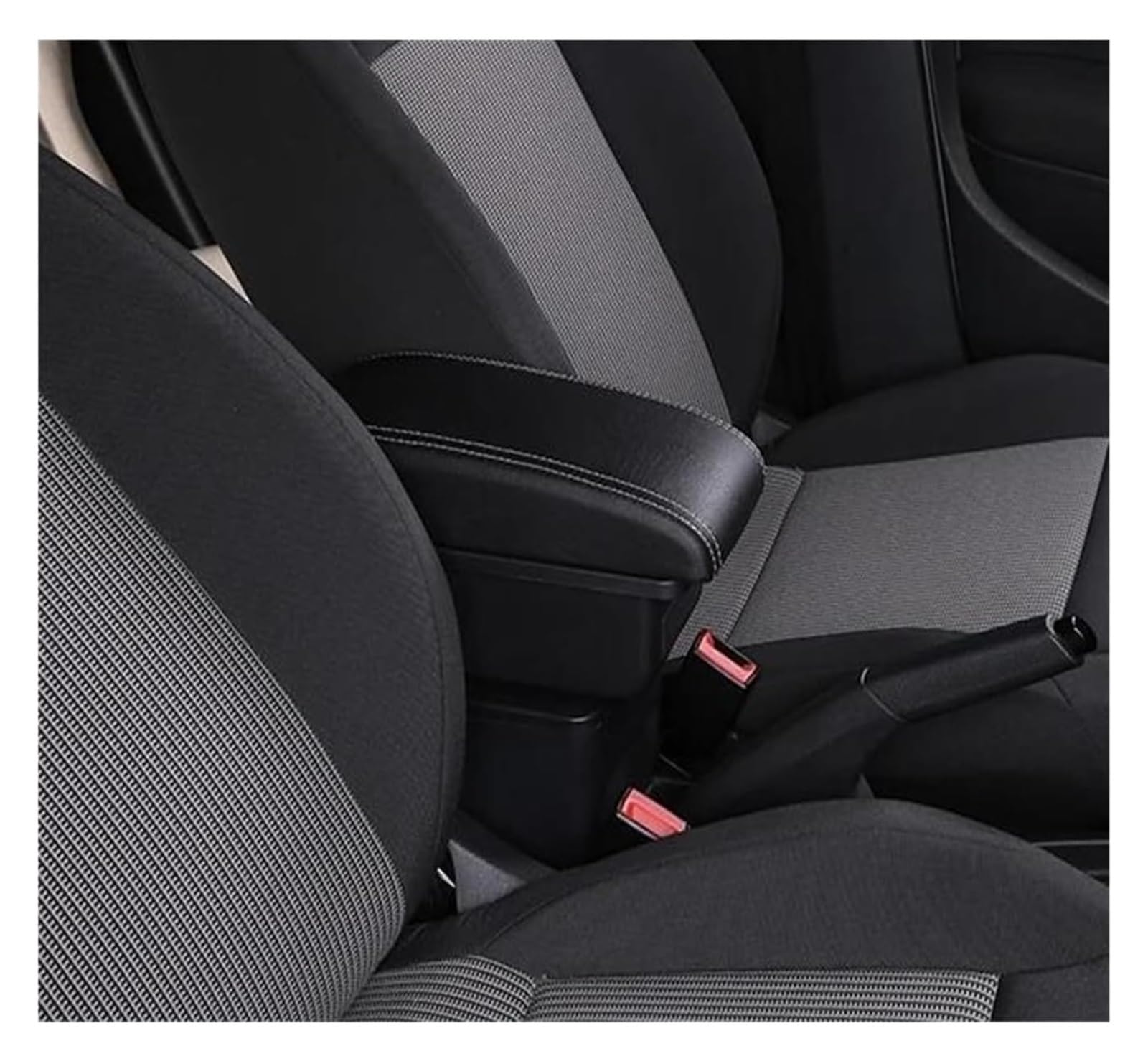 Auto Mittelkonsolen Armlehnen Für Peugeot 208 2008 2019 2020 2021 Auto Armlehne Storage Box Interne Änderung Mit USB(B1 No Usb,Black white) von Spring talks