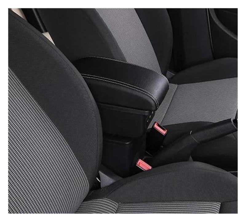 Auto Mittelkonsolen Armlehnen Für Peugeot 208 2008 2019 2020 2021 Auto Armlehne Storage Box Interne Änderung Mit USB(B2 3 Usb,Black white) von Spring talks