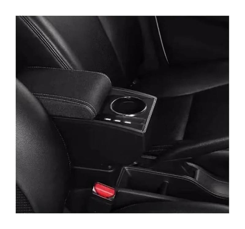 Auto Mittelkonsolen Armlehnen Für T&oyota Für Aygo X Lagerung Center Console Armlehne Box Auto Armlehne Lagerung Box Tasse Halter Innen(B1 White Line 3usb) von Spring talks