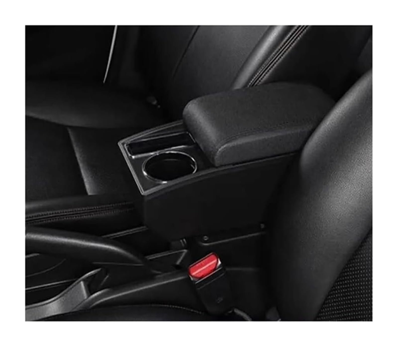 Auto Mittelkonsolen Armlehnen Für T&oyota Für Aygo X Lagerung Center Console Armlehne Box Auto Armlehne Lagerung Box Tasse Halter Innen(N1 Black Line No Usb) von Spring talks