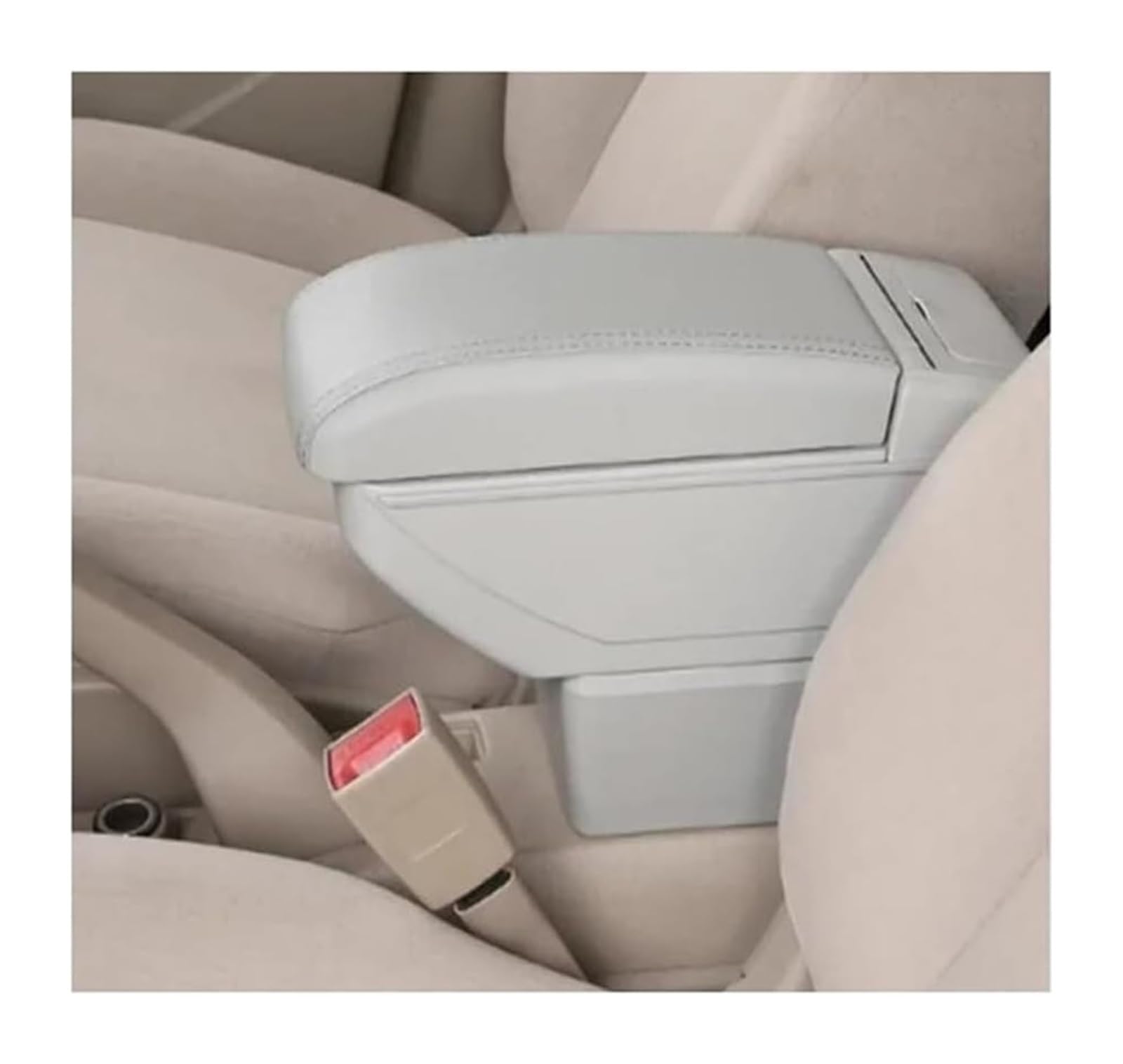 Auto Mittelkonsolen Armlehnen Für VW Für Polo Für Vento 2010 2011 2012 2013 2014 2015 2016 2017 2018 Armlehne Box Center Center Console Storage(B2 Style Grey) von Spring talks