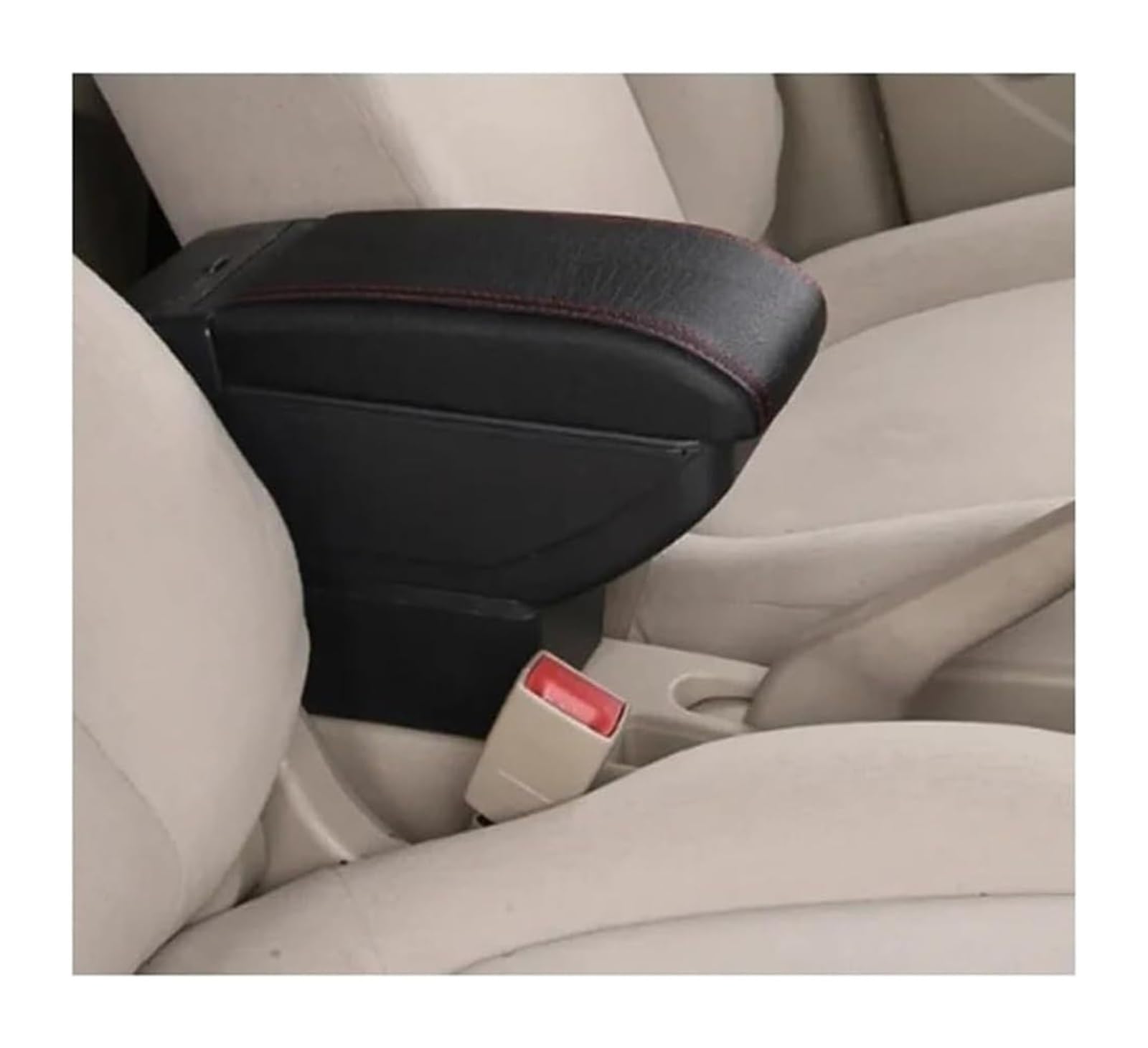 Auto Mittelkonsolen Armlehnen Für VW Für Polo Für Vento 2010 2011 2012 2013 2014 2015 2016 2017 2018 Armlehne Box Center Center Console Storage(B2 Style Red Line) von Spring talks