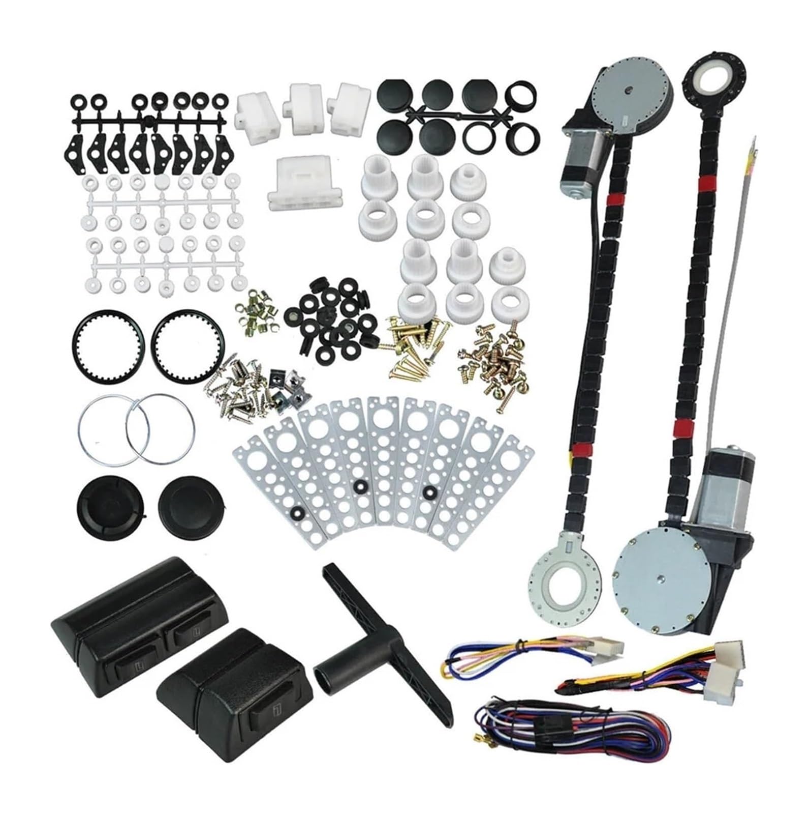 Fensterheber Universal Electric Power Fenster Kit Lift Regler Roll Up Conversion Für 2 Tür Auto Pickup LKW SUV Mit Schalter von Spring talks