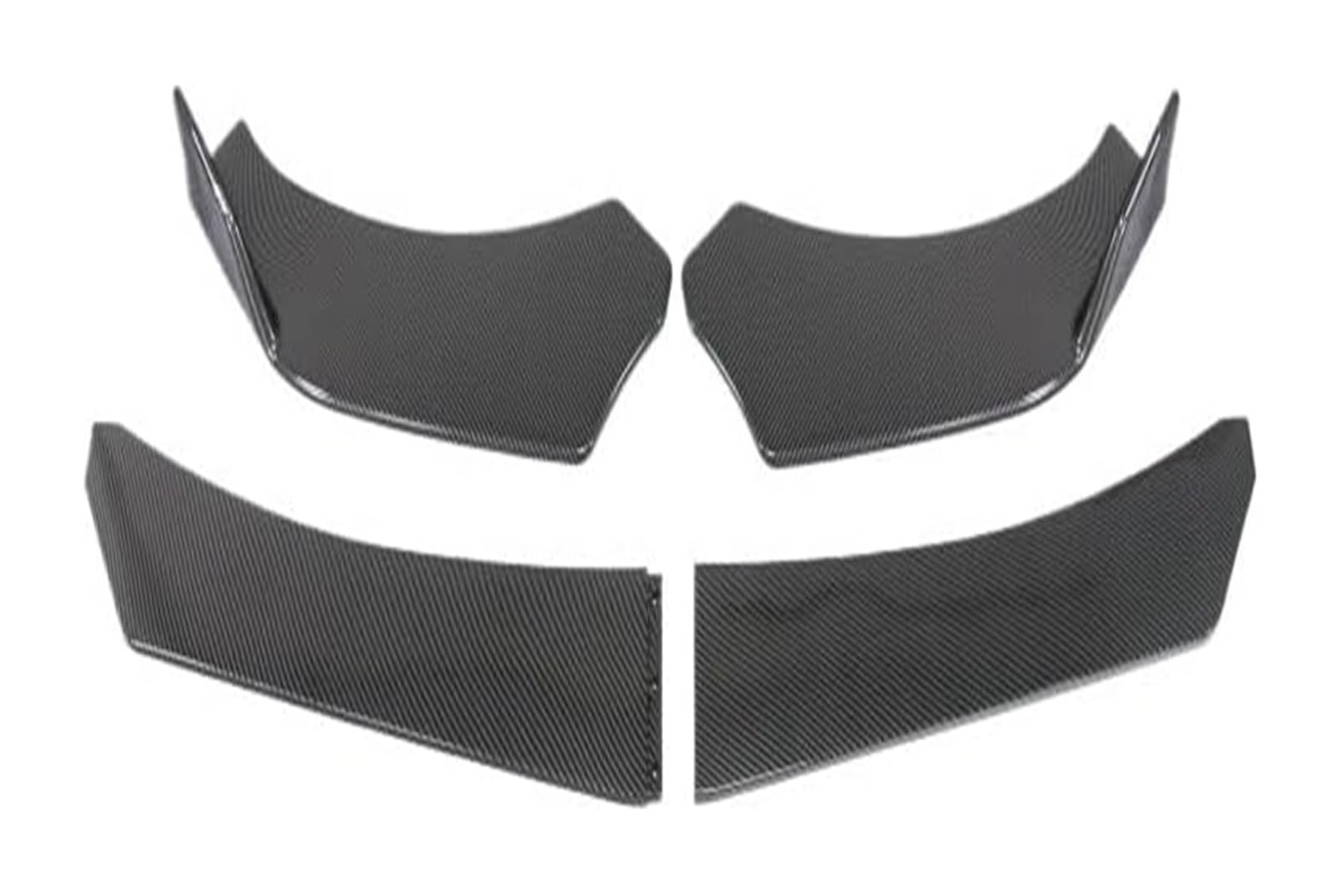 Frontspoiler Für 5Pcs Auto Front Schaufel Ente Lip Stoßstange Winddicht Spoiler Zubehör Frontspoiler Auto Front Stoßstange Splitter(5 4pcs Carbon Fibre) von Spring talks