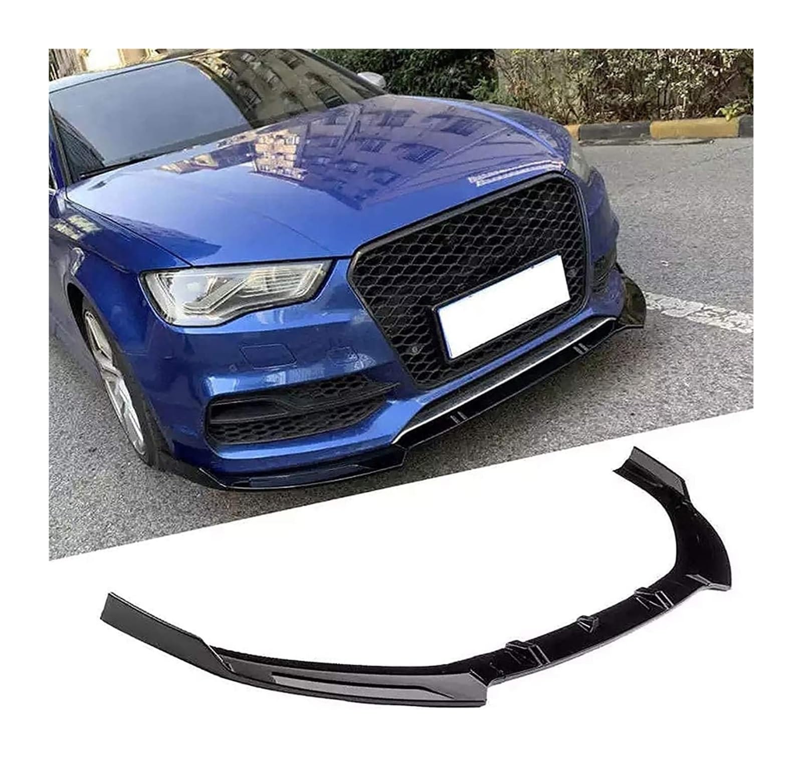 Frontspoiler Für A3 S3 8v 2014-2016 Frontstoßstange Lippe Kinnspoiler Carbon Look Frontdiffusor Diffusor Glänzend-schwarz Auto-Frontspoiler(Glossy-black) von Spring talks