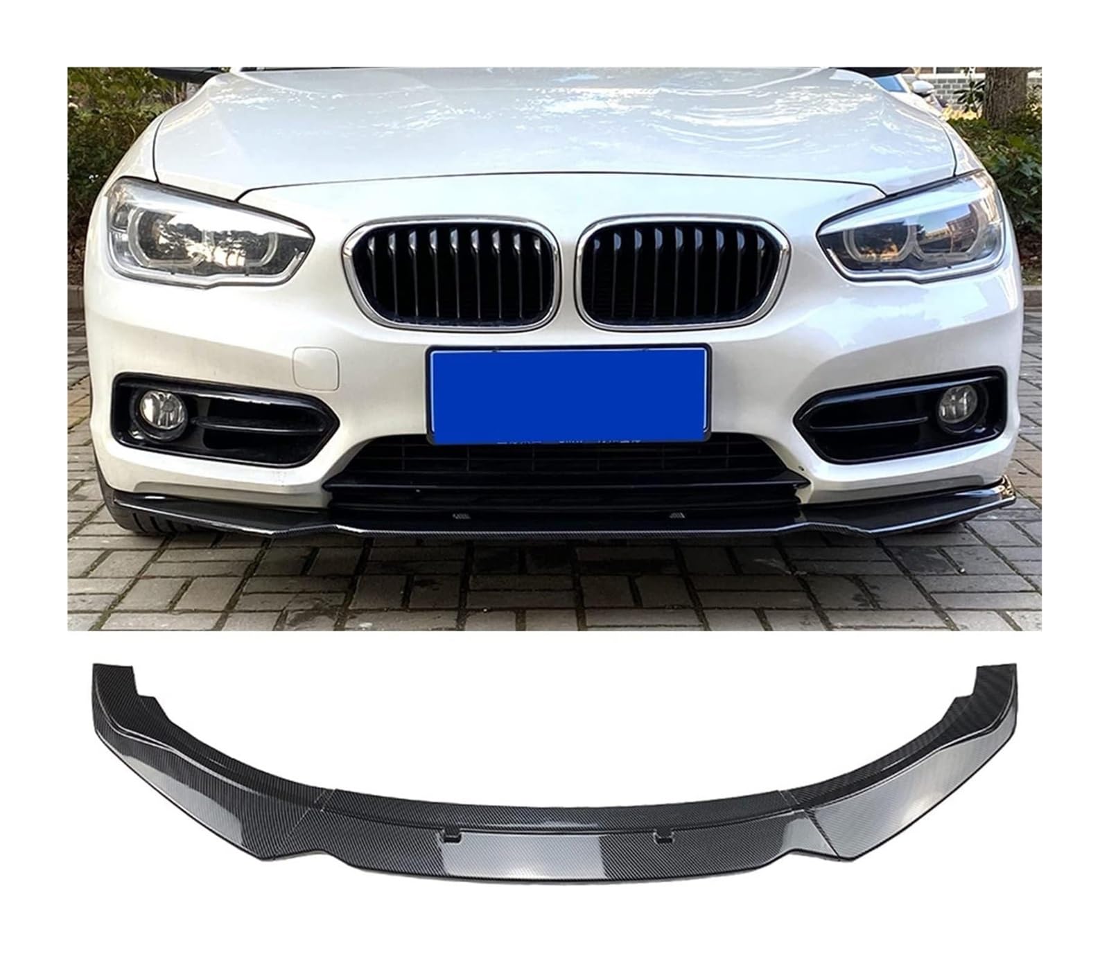 Frontspoiler Für B&MW 1 Series F20 F21 116i 118i 120i 2015–2019 Frontstoßstangenlippe Kinnspoiler Karbonfaser-Look Frontdiffusor Diffusor Glänzend-schwarz(Carbon-fiber-look) von Spring talks