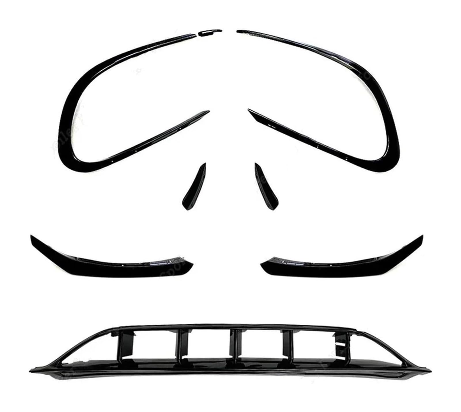 Frontspoiler Für B&enz Für CLA C117 X117 CLA200 220 250 260 Für AMG 2015-2018 Auto Vordere Stoßstange Lip Spoiler Splitter Air Blade Ansauggitter(7Pcs) von Spring talks