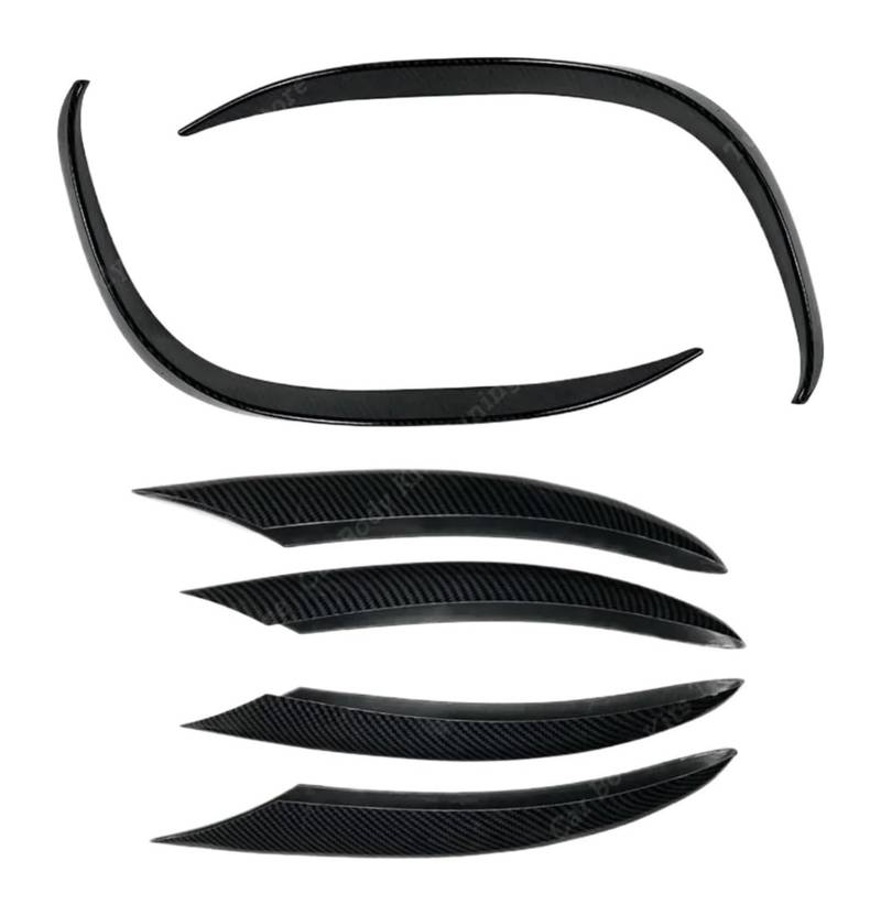 Frontspoiler Für C-Klasse Frontschürze Spoiler Splitter Lufteinlass Grille Trim Abdeckung W205 S205 A205 C205 C200 C220d C300 2018-2021 Frontspoiler(6pcs Carbon Look) von Spring talks