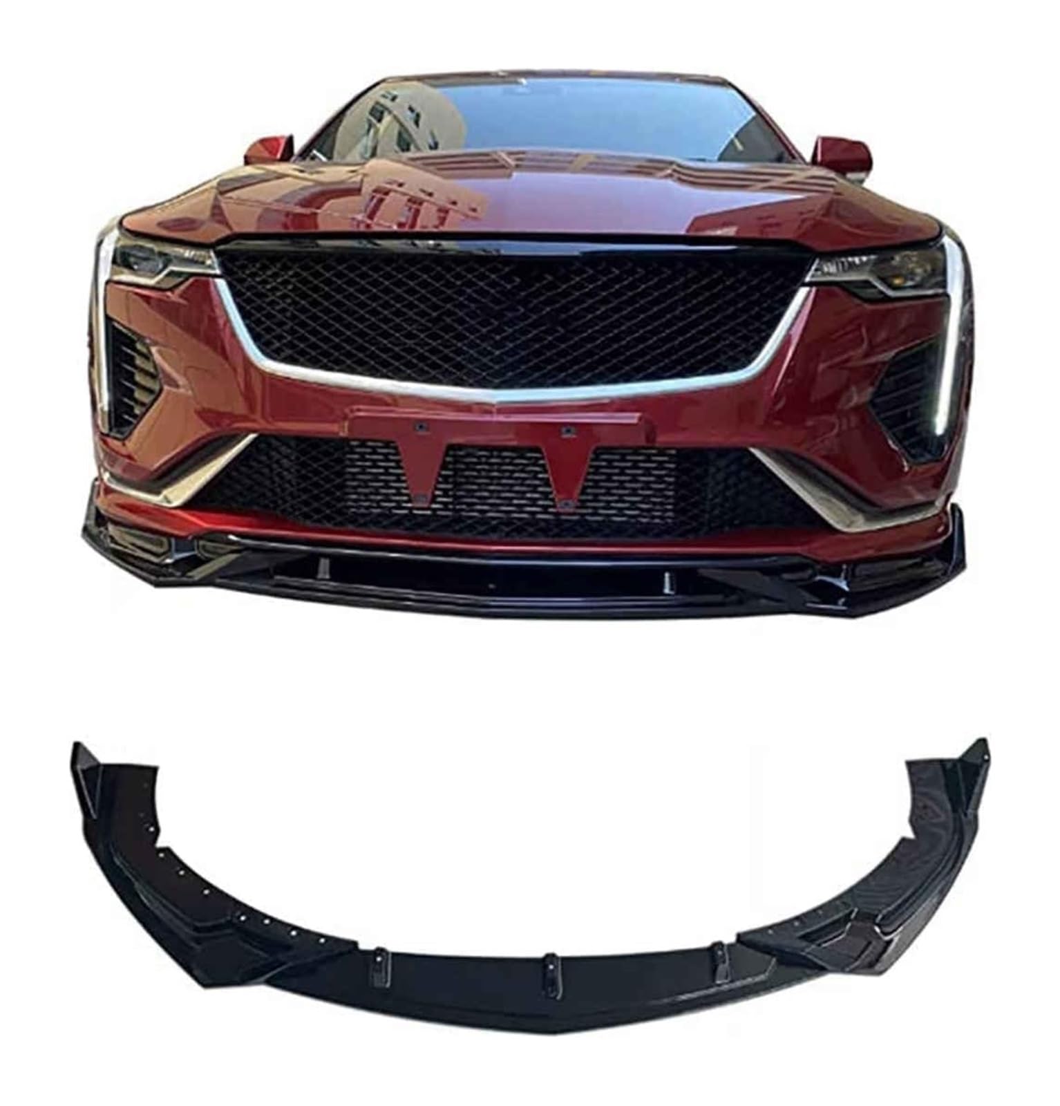 Frontspoiler Für Cadillac Ct4 2019 2020 Frontstoßstange Lippe Kinnspoiler Carbon Look Frontdiffusor Diffusor Normal-B Glänzend(ACarbon) von Spring talks