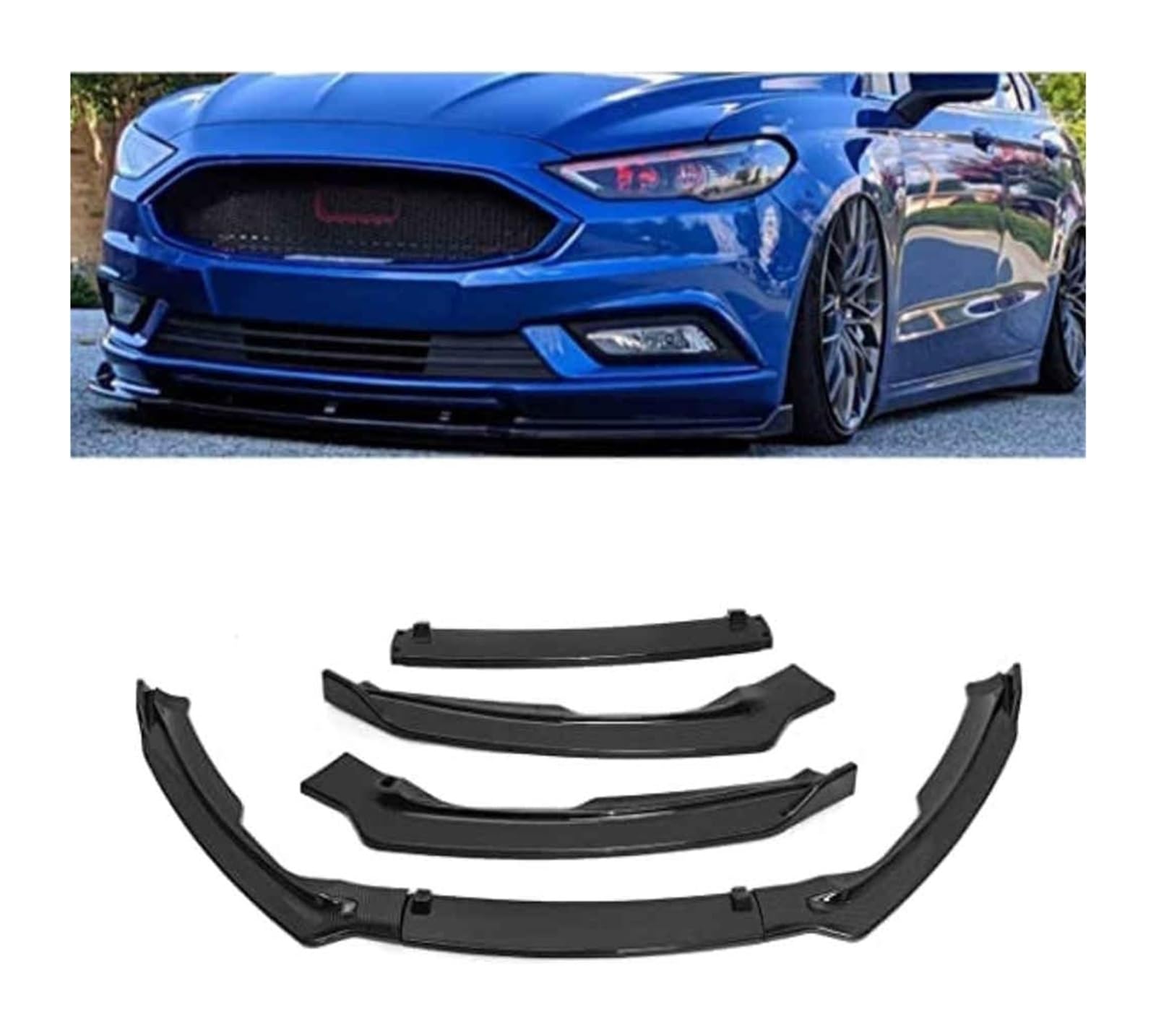 Frontspoiler Für Ford Für Fusion Für Mondeo 2017 2018 Frontstoßstange Lippe Kinnspoiler Carbon Look Frontdiffusor Diffusor Normal-C Mattschwarz(ACarbonFiber) von Spring talks