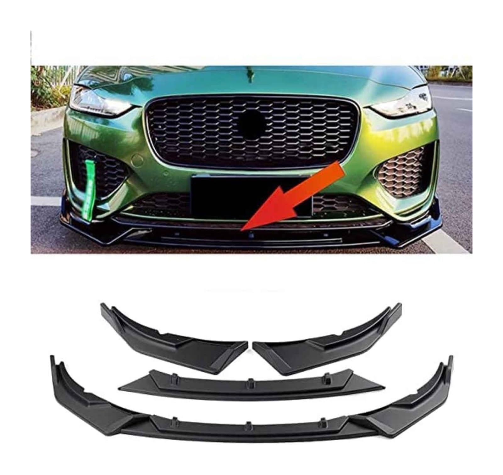 Frontspoiler Für Jaguar XE 2020-2021 Frontspoilerlippe Kinnspoiler Carbonfaser-Look Frontdiffusor Diffusor Normal-C Mattschwarz(CMatteBlack) von Spring talks