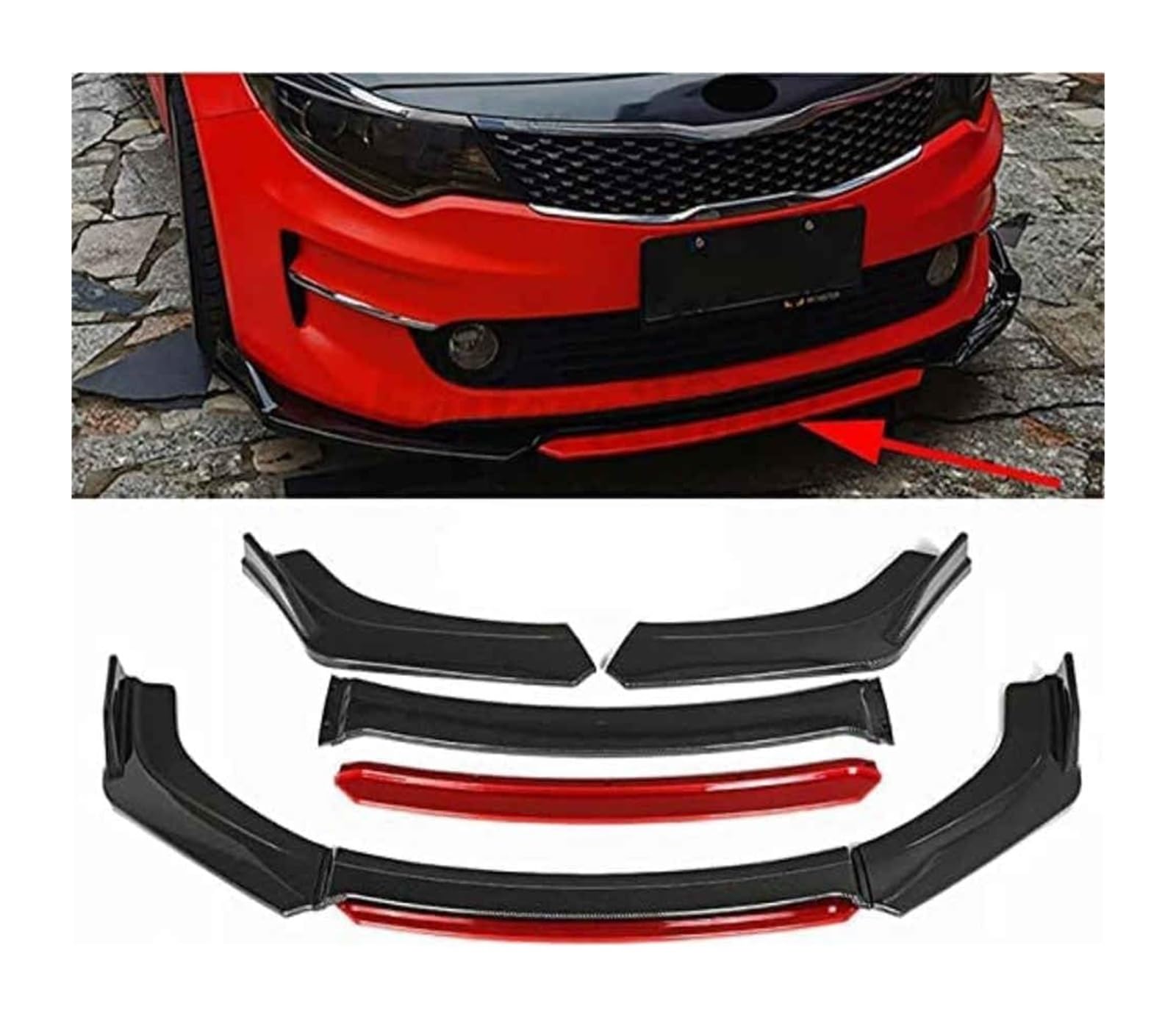 Frontspoiler Für Kia Für Optima K5 Für Forte 2011-2021 Frontschürze Lippe Kinn Spoiler Carbon Look Front Diffusor Diffusor Auto Front Spoiler von Spring talks