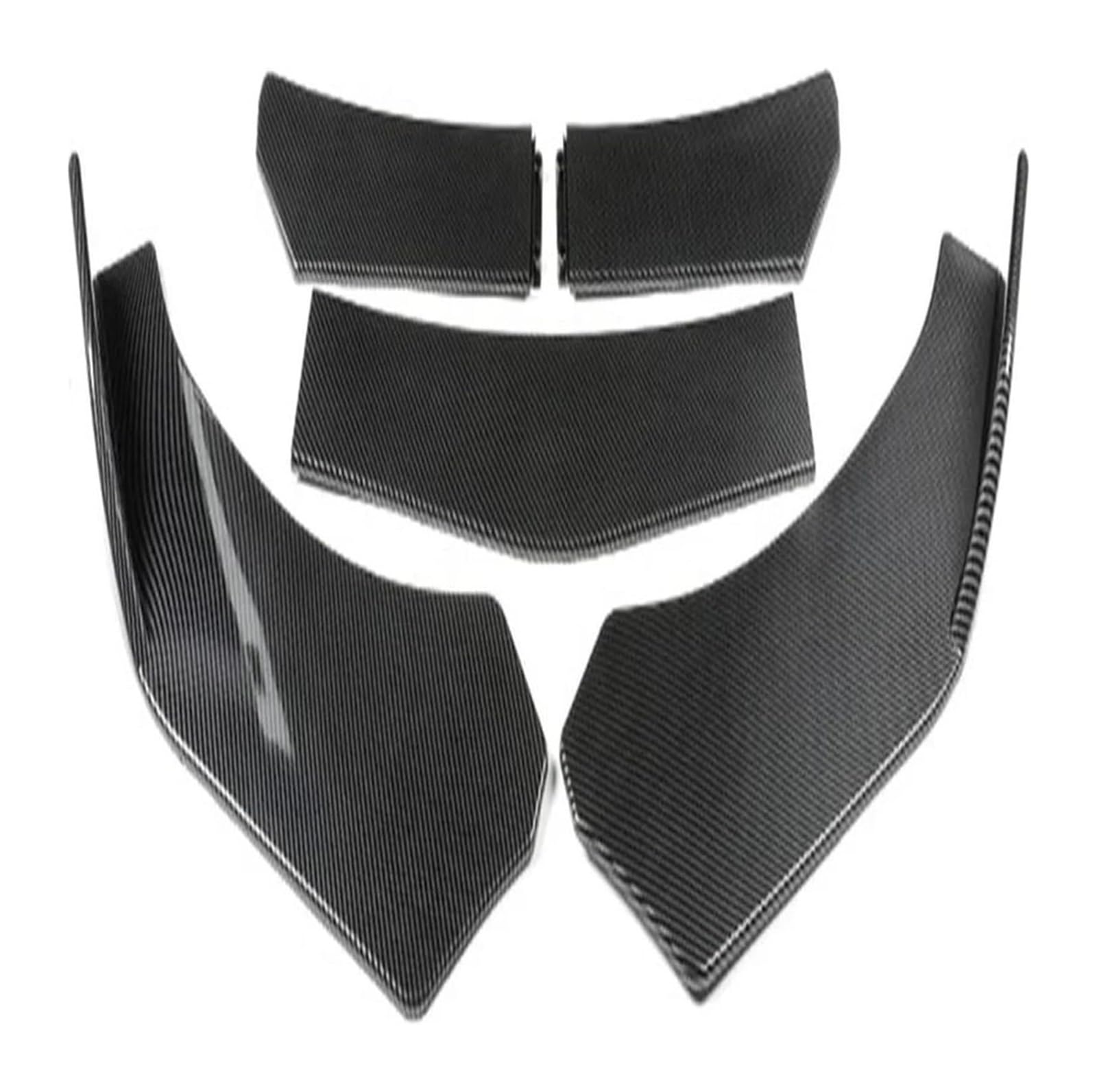 Frontspoiler Splitter Spoiler Auto Frontspoiler 5Pcs Auto Front Schaufel Ente Lip Stoßstange Winddicht Spoiler Zubehör Für Universal(Carbon fibre look) von Spring talks