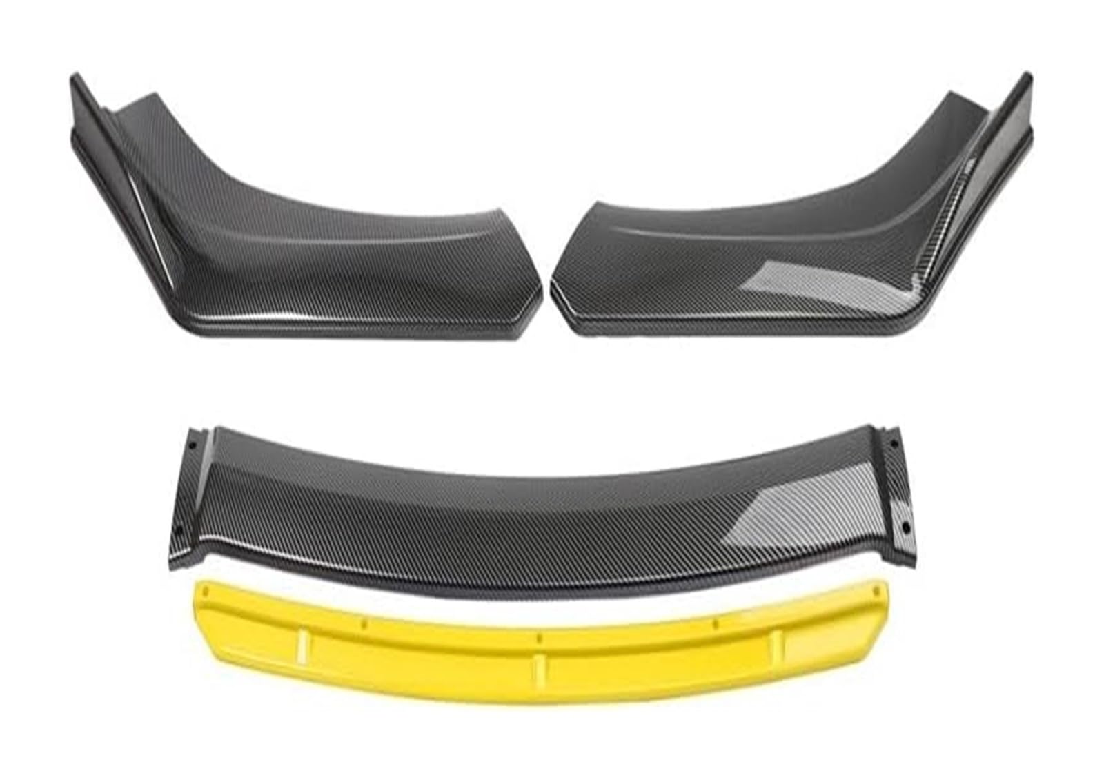 Frontspoiler Universal Front Bumper Spoiler Lippen Auto Stoßstange Lip Schutz Kinn Diffusor Body Kits Auto Externes Zubehör(Carbon with yellow) von Spring talks