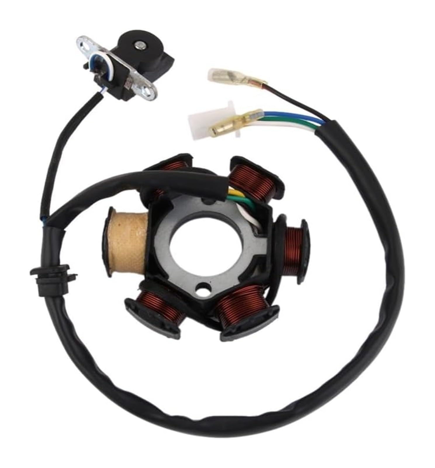 Für GY6 125cc 150cc Kupfer Starter Magneto 6 Pole Lichtmaschine Strom Pit Dirt Bike Quad Stator Platte Magneto Generator Spule Motorradzündung Für Motorspule von Spring talks