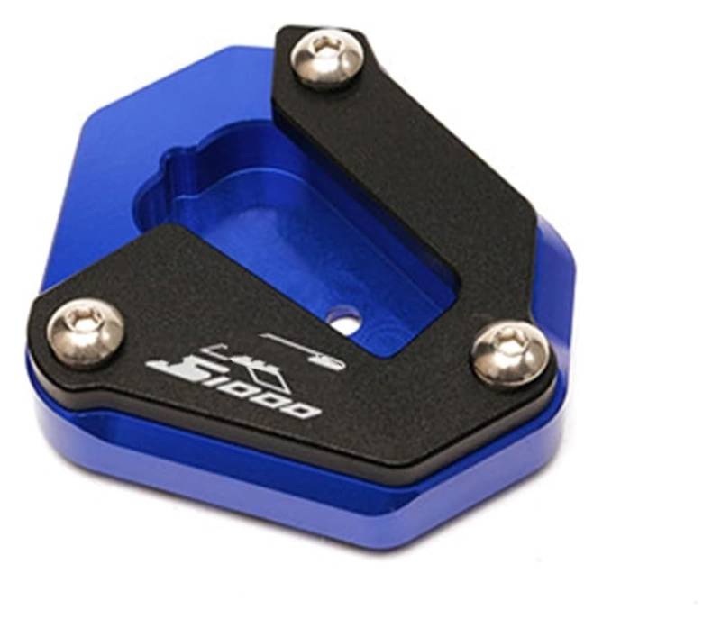 Für S1000R S 1000 R 2017-2020 Motorrad CNC Kickstand Fuß Seitenständer Verlängerung Pad Abdeckung Schutz Seitenständer Vergrößerer Motorrad-Ständerpolster(Blau) von Spring talks