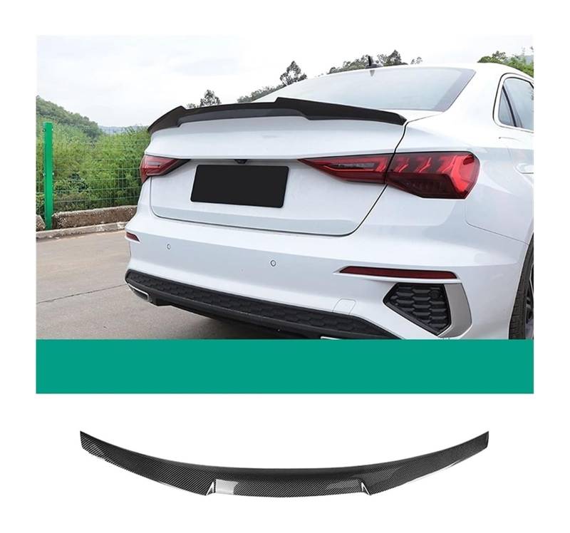 Heckspoiler Für A3 Limousine 2021 Glänzend Schwarz Carbon Faser Hinten Stamm Deckel Spoiler Auto Zubehör Auto Hinten Koffer Schwanz Flügel(M4 style) von Spring talks