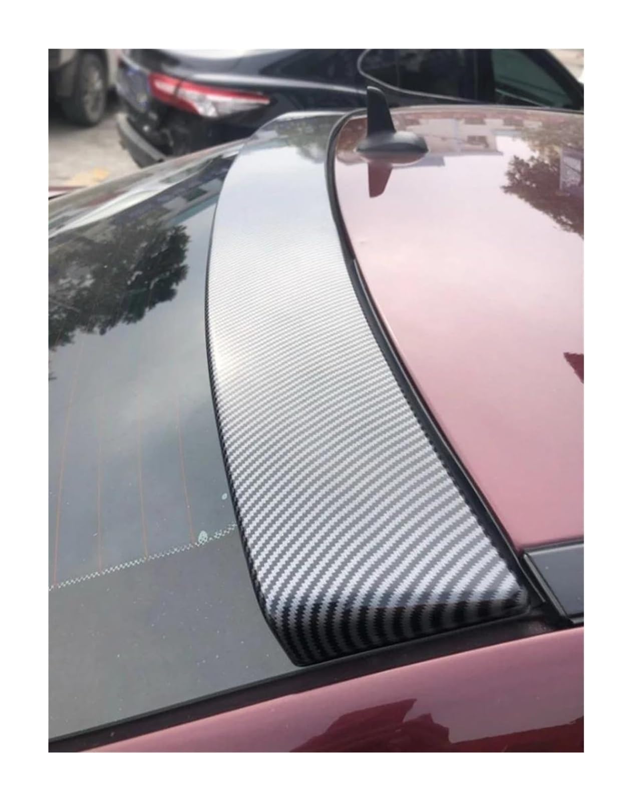 Heckspoiler Für M&ercedes Für B&enz C-Klasse W204 C180 C250 C300 C63 2008-2014 Heckscheibe Dach Auto Spoiler Flügel Tuning Heckspoiler(Carbon Look) von Spring talks