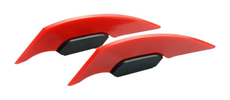 Seitliche Luftkanalabdeckung 2 Stück Motorrad Winglet Aerodynamischer Spoiler Motorrad Motorrad Spoiler Flügel(rot) von Spring talks