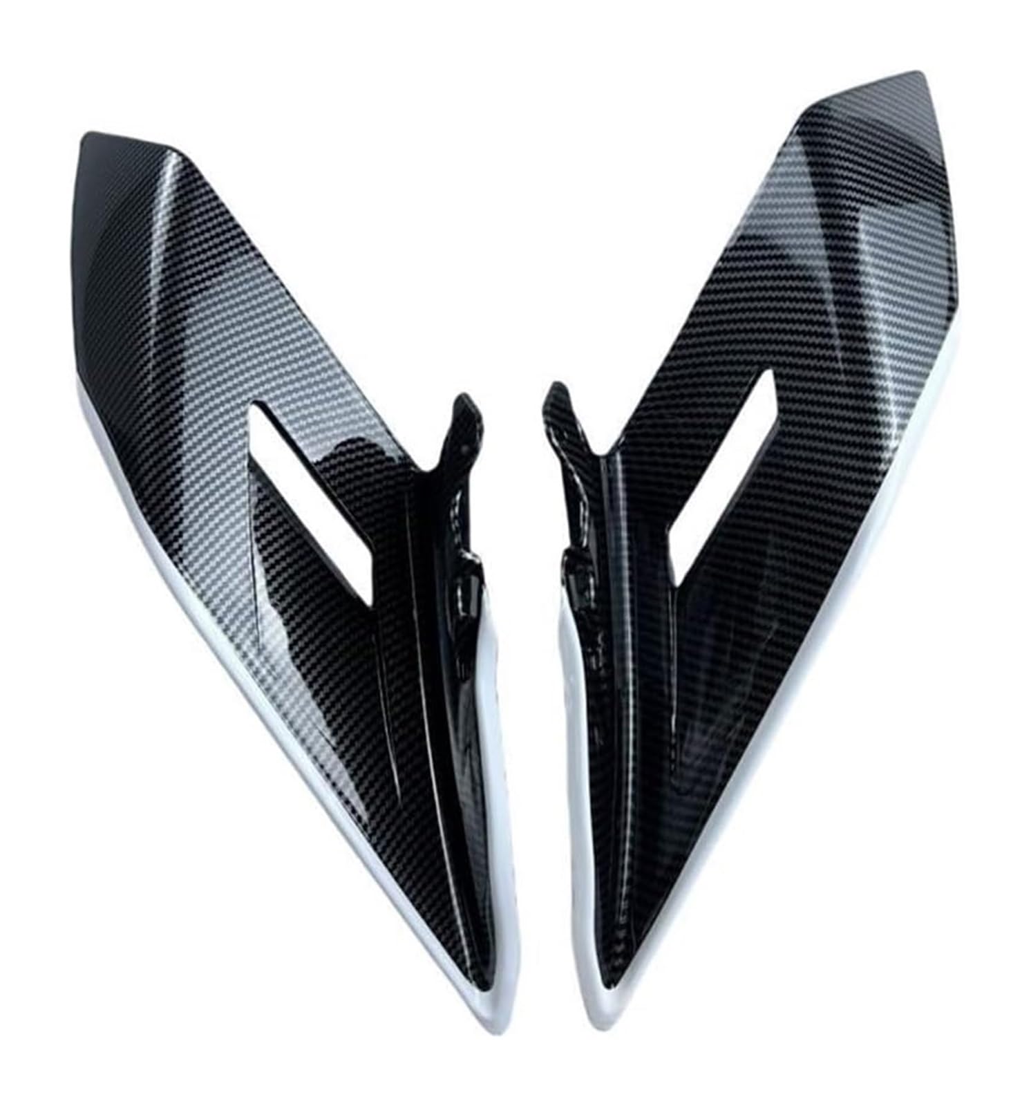 Seitliche Luftkanalabdeckung Für CF&Moto 450SR 2022 2023 Seite Winglets Spoiler Motorrad Verkleidung Zubehör Fixed Wing Motorrad Aerodynamische Flügel Kit(ABS Carbon White) von Spring talks