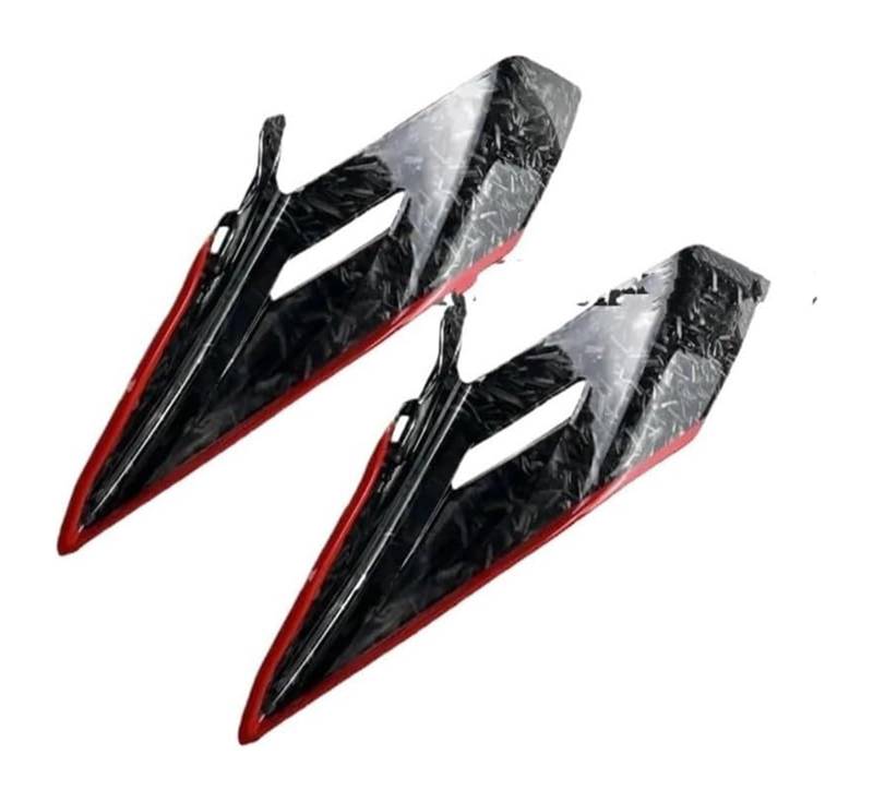 Seitliche Luftkanalabdeckung Für CF&Moto 450SR 450 SR 2022 2023 Motorradteile Vorderseite Abtrieb Nackte Spoiler Feste Winglet-Verkleidungsflügel(Forge Pattern Red) von Spring talks