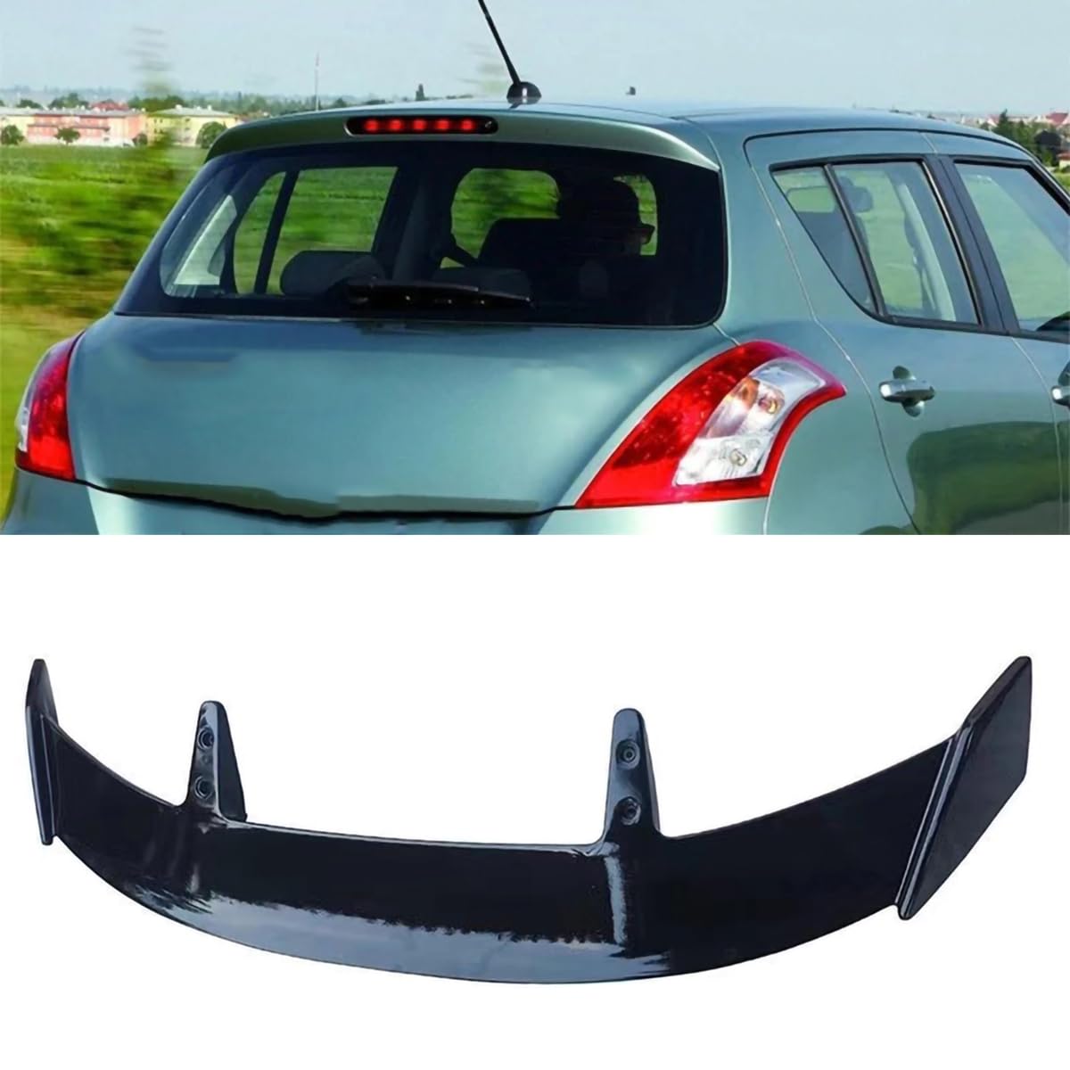 Auto-Dachspoiler für Suzuki Swift Sport Hatchback 2011-2016, 1 Stück/ABS-Heckscheibe, oberer Flügel-Lippenspoiler,A-Black von Spulhc