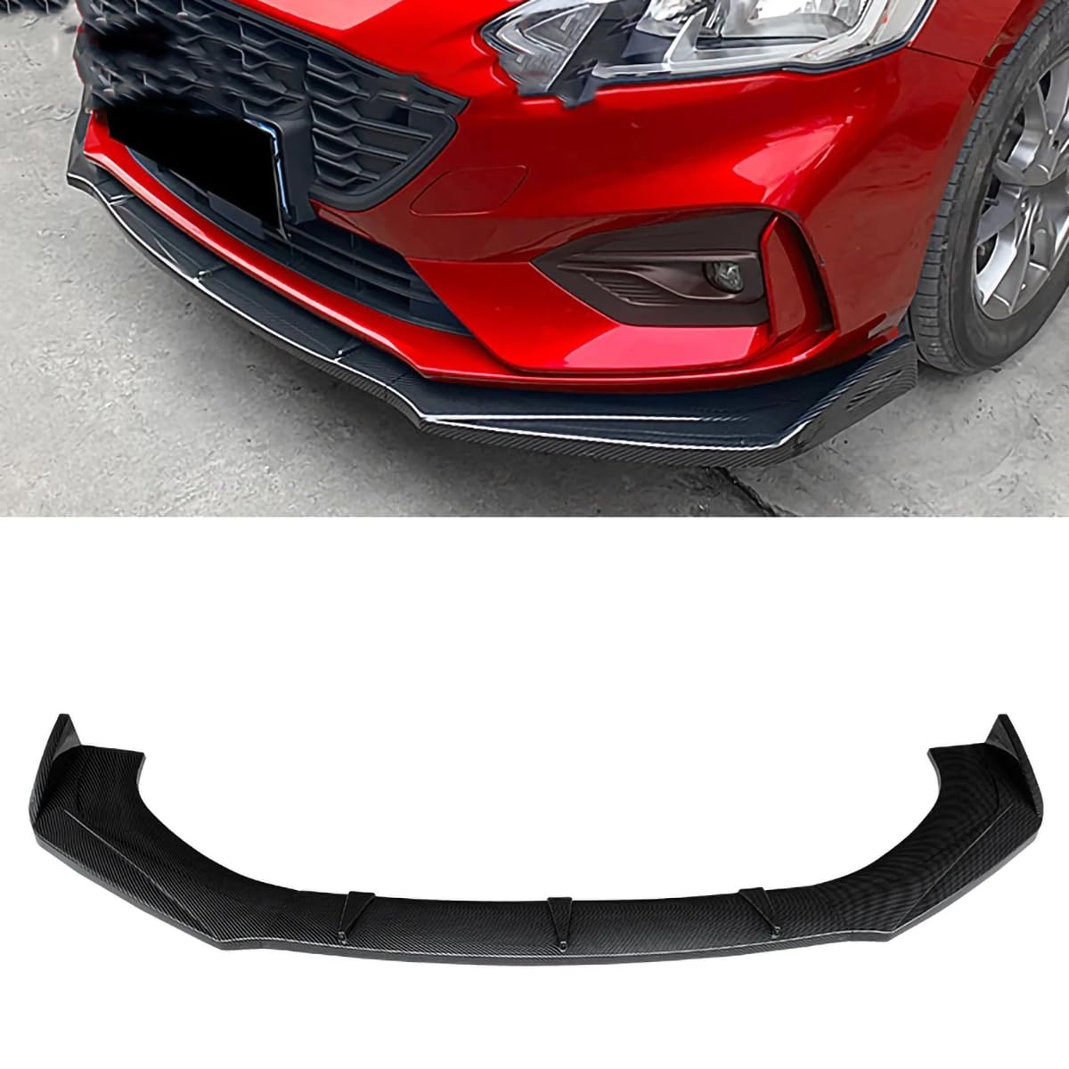 Auto-Frontstoßstangen-Lippenspoiler-Splitter für Ford Focus 2019-2022, Frontschaufel-Bodykit-Spoiler von Spulhc