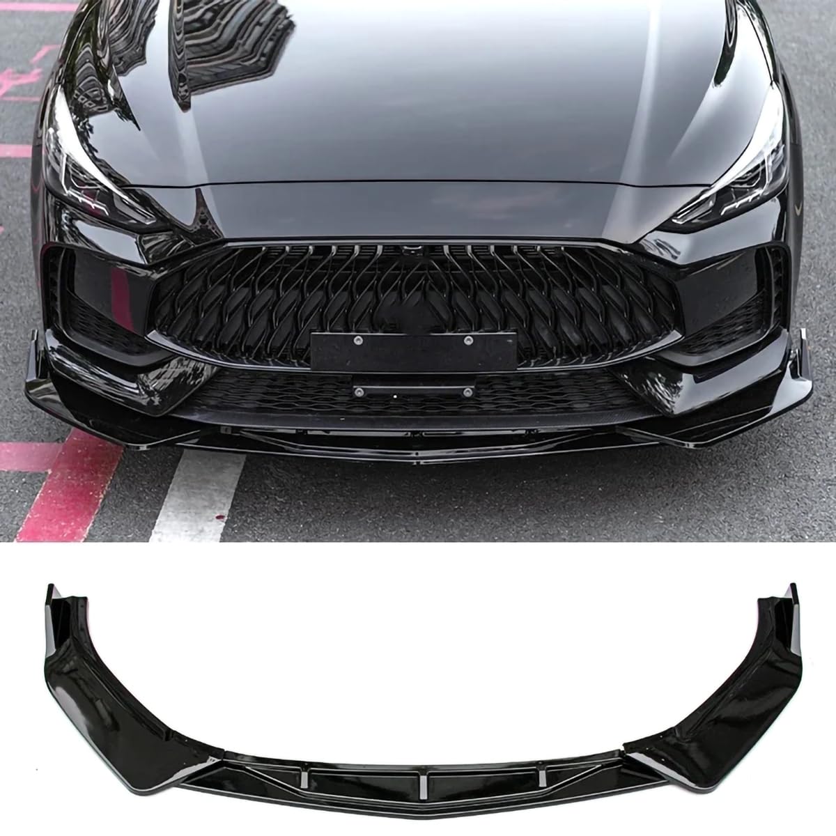 Auto-Frontstoßstangen-Lippenspoiler-Splitter für MG GT 5 2021-2023, Frontschaufel-Bodykit-Spoiler,B-Glossy black von Spulhc
