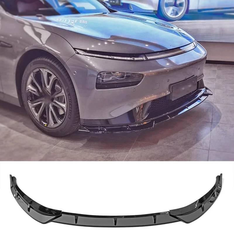 Auto-Frontstoßstangen-Lippenspoiler-Splitter für Xpeng P7 2020-2023, Frontschaufel-Bodykit-Spoiler,A-Glossy black von Spulhc